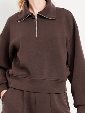 Old Navy Chocolate Brown Half-Zip Sweatshirt
